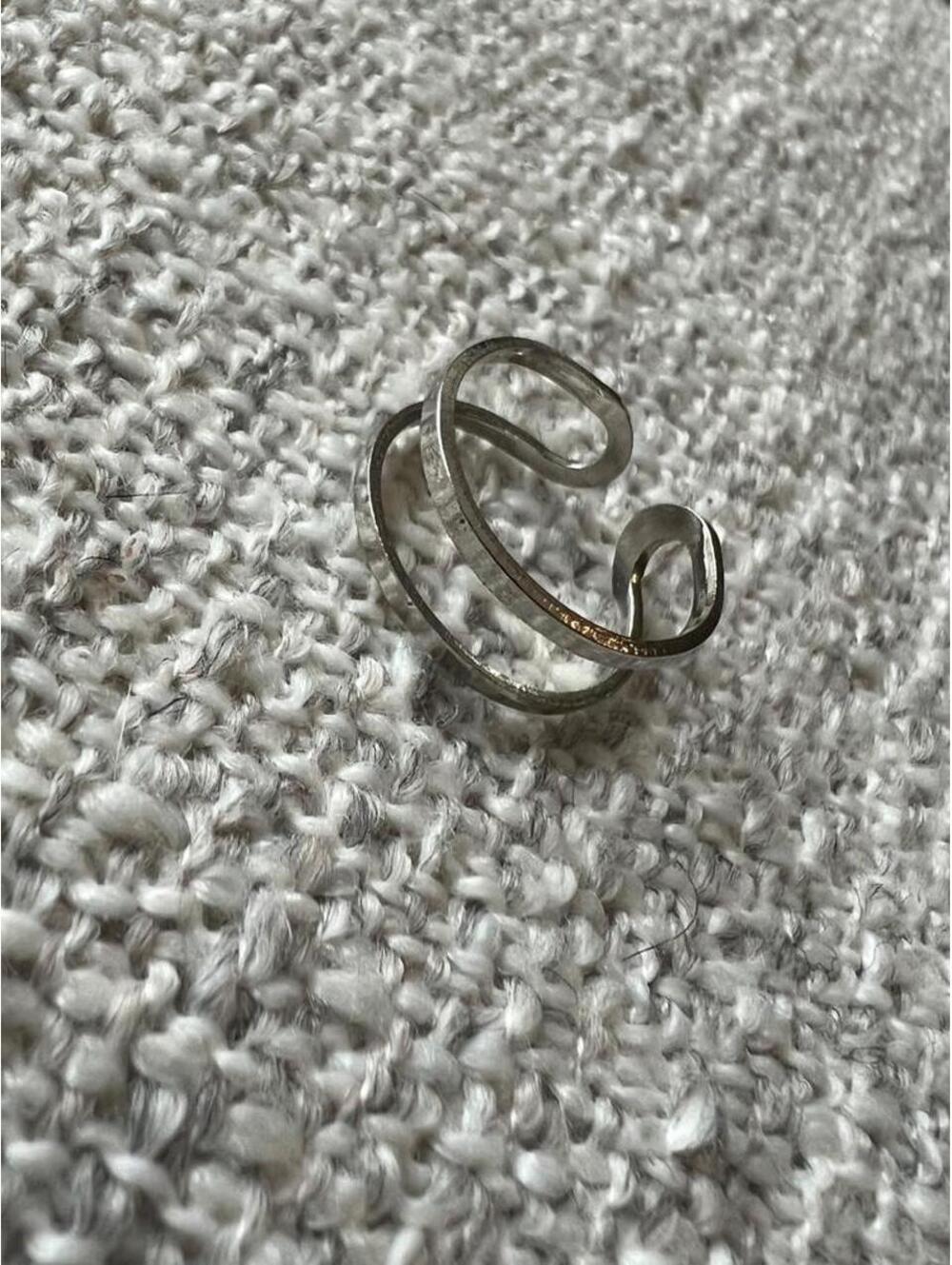 Women's Silver Tone Wave Ring